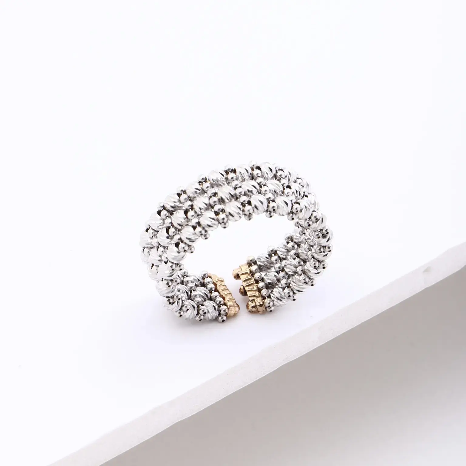 انگشتر البرنادو سه رج سفید